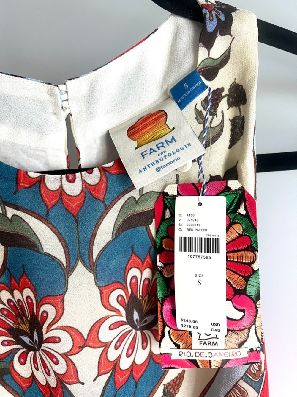 FARM Rio x Anthropologie Tie Scarf Printed Maxi Dress Size Small NWT - Picture 7 of 12